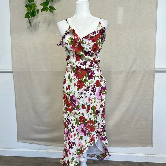 Abercrombie & Fitch Floral Maxi Dress - Red and Green - Picture 1 of 6